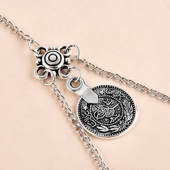 SET OF 2 Boho Vintage Gold Silver Leg Body Chain - Picture 5 of 6